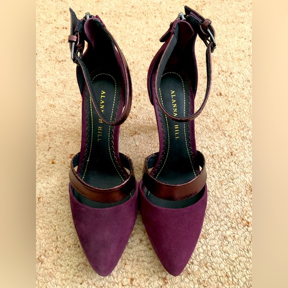 ✨Host Pick✨ Brand New Alannah Hill Burgundy Leather Heels Size 37.5 - Picture 3 of 6